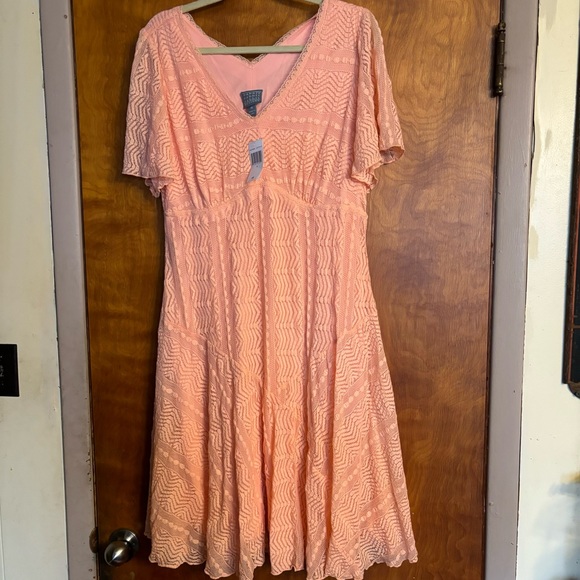 Rabbit Designs Fit and Flare Peach Dress 18 - Picture 7 of 7